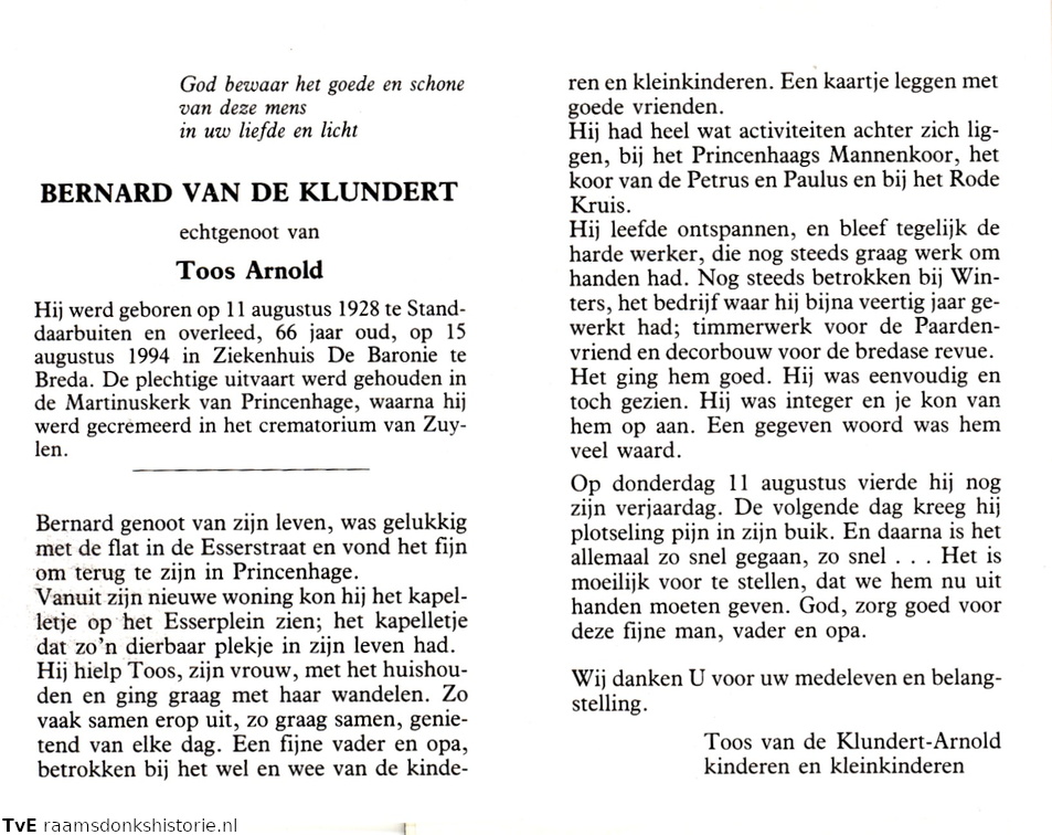 Bernard van de Klundert- Toos Arnold